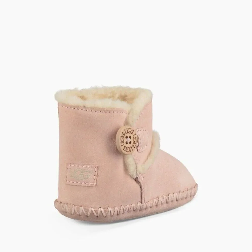UGG Lemmy II 1018136I Toddler Kid's Baby Pink Suede & Sheepskin Bootie UGG367